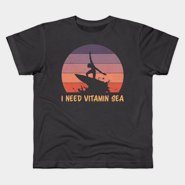 Vitamin Sea Surfing Pun | Funny Surf Kids T-Shirt by shirtonaut